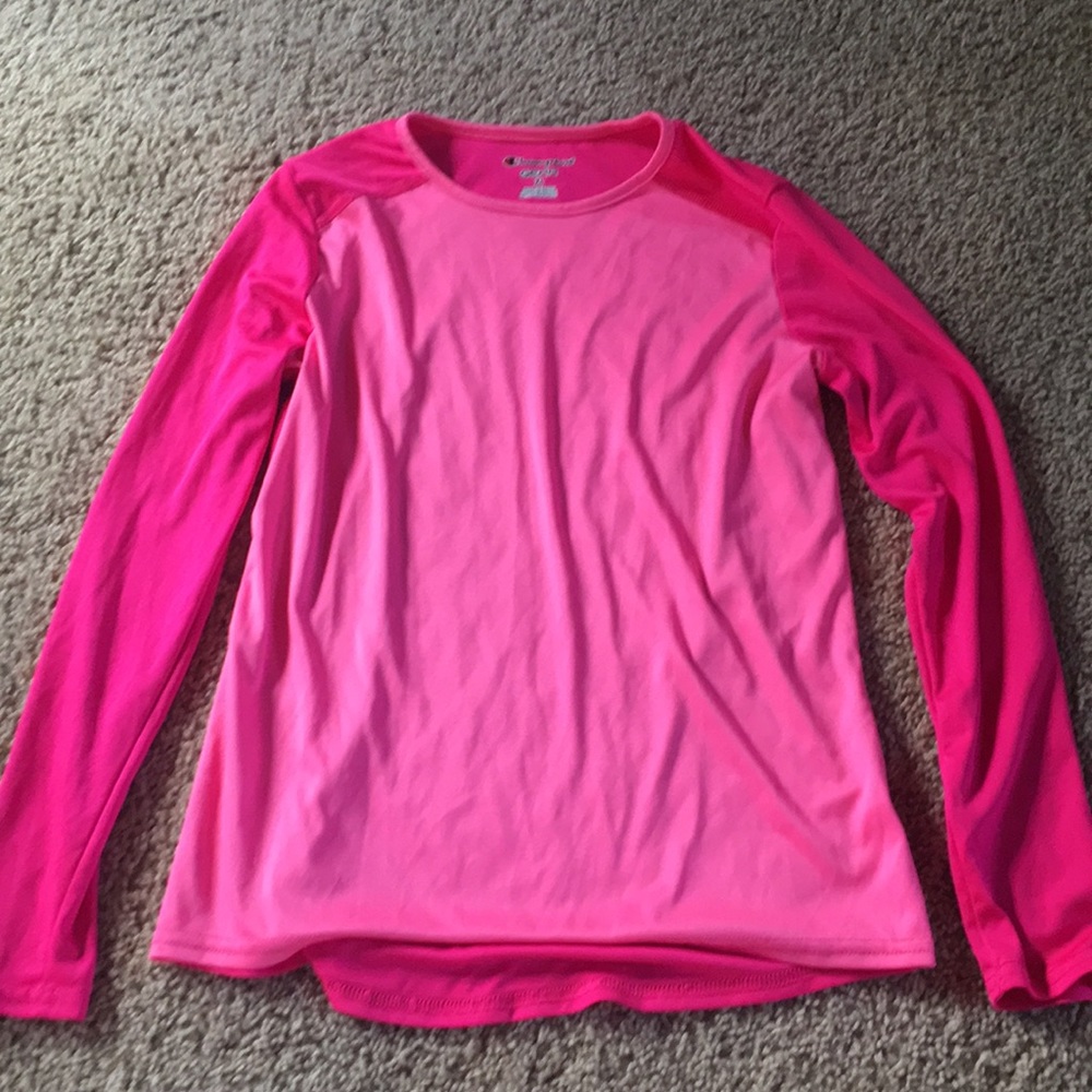 Champion pink long sleeve athletic shirt